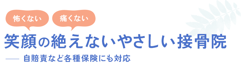 怖くない、痛くない笑顔の絶えないやさしい接骨院